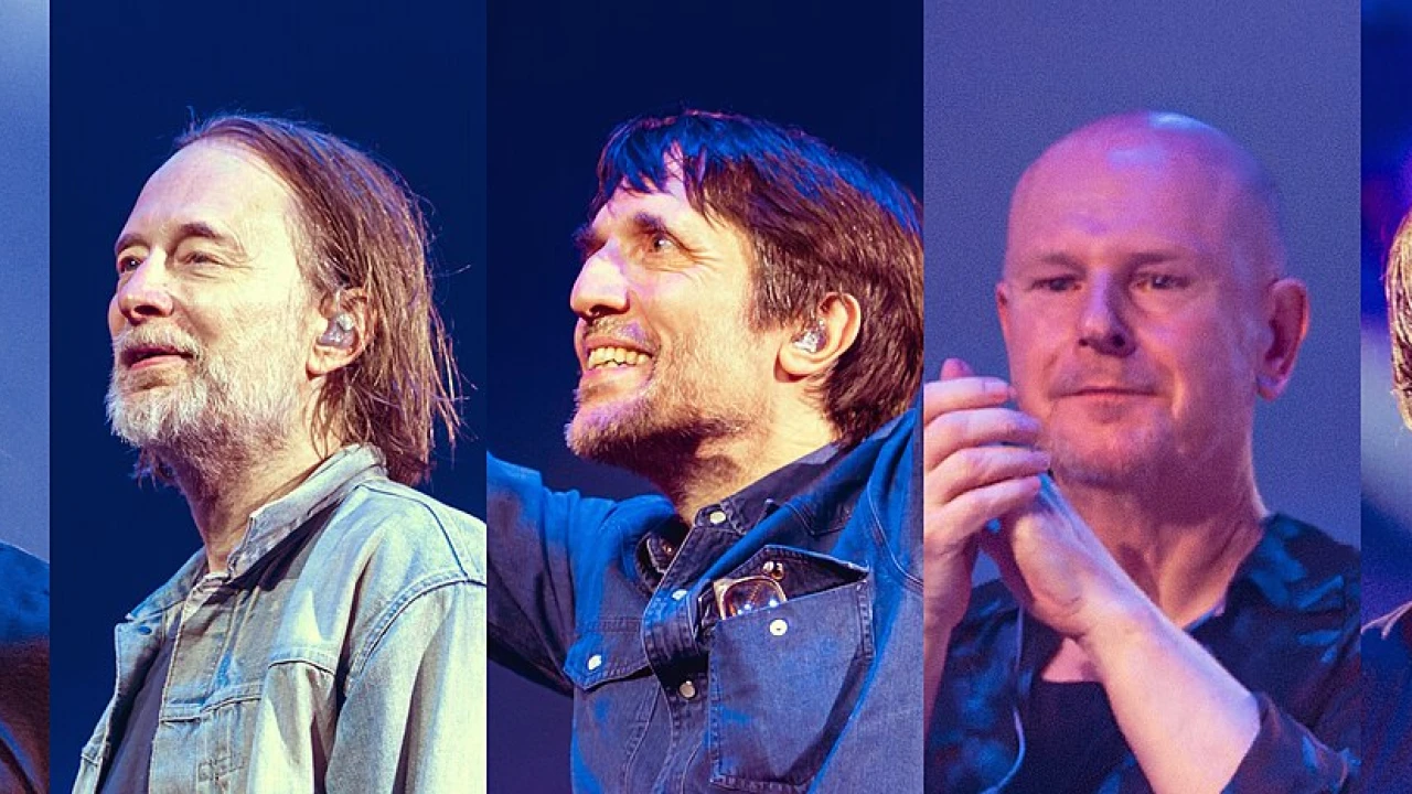 Radiohead 2026-2027 Tour & Schedule featuring Radiohead live on stage with stadium crowd